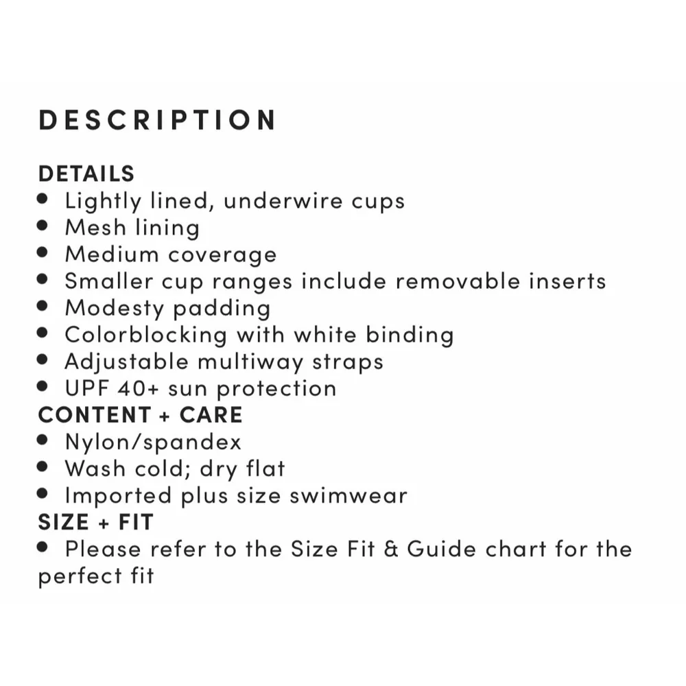 Torrid Underwire Pink Color Block One-Piece Swimsuit NWT SZ 1 DD-DDD/2DD-F - Picture 13 of 14